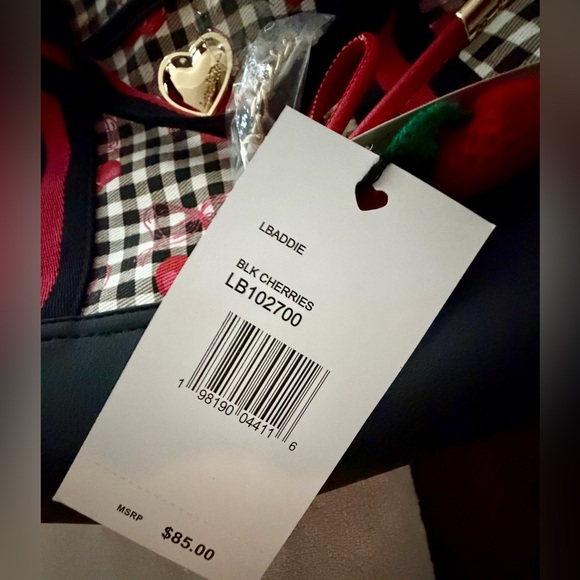 Luv Betsey by Betsey Johnson Lbaddie Cherry Gingham Tote NWT - Picture 8 of 8